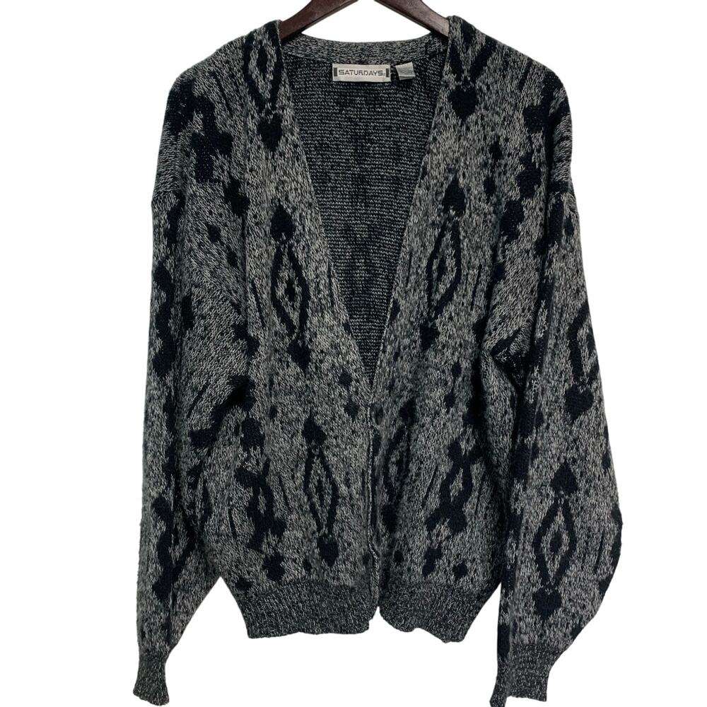 Saturdays Vintage 1989 Men’s Grandpa Acrylic/Wool Blend Cardigan Sweater Size L